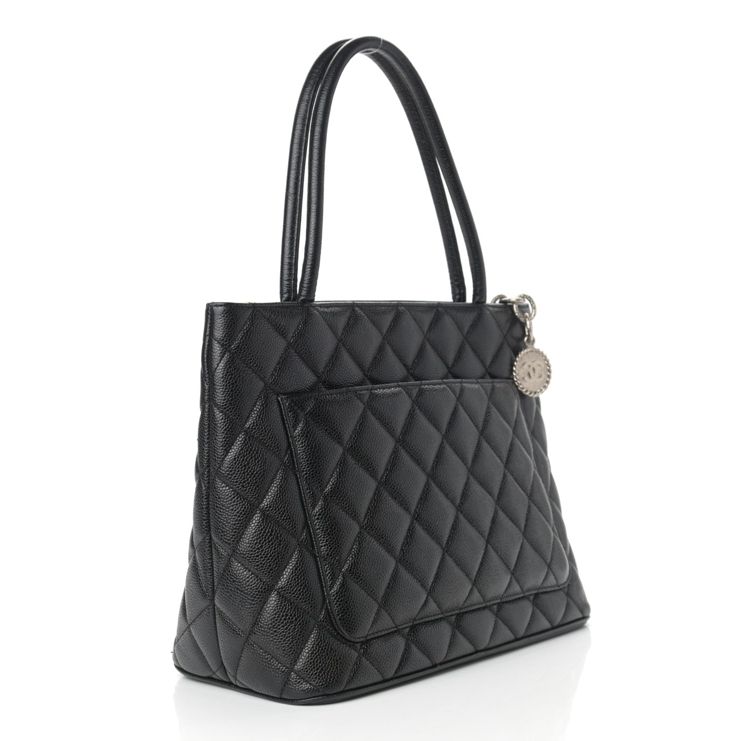 Caviar Quilted Medallion Tote Black