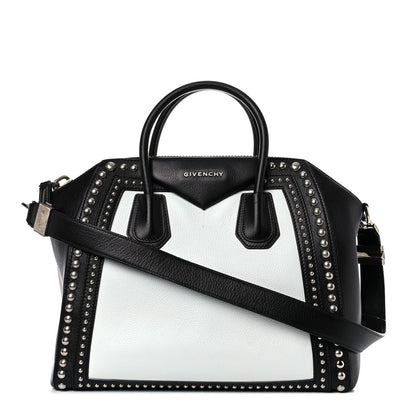 Givenchy Calfskin Medium Studded Bi-Color Antigona Black White 1 of 23