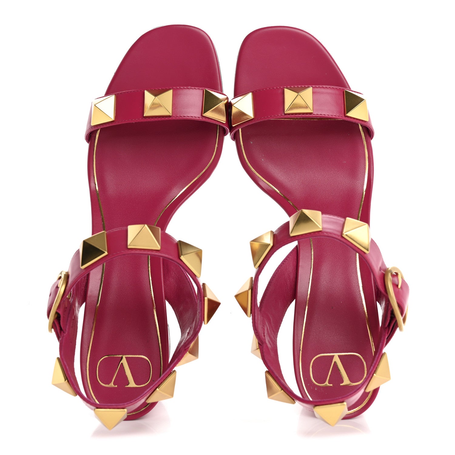 Valentino Garavani Calfskin Roman Stud 60mm Sandals 40 Blossom 2 of 12