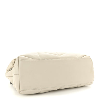 Saint Laurent Lambskin Quilted Small Loulou Puffer Monogram Chain Satchel Blanc Vintage 4 of 9
