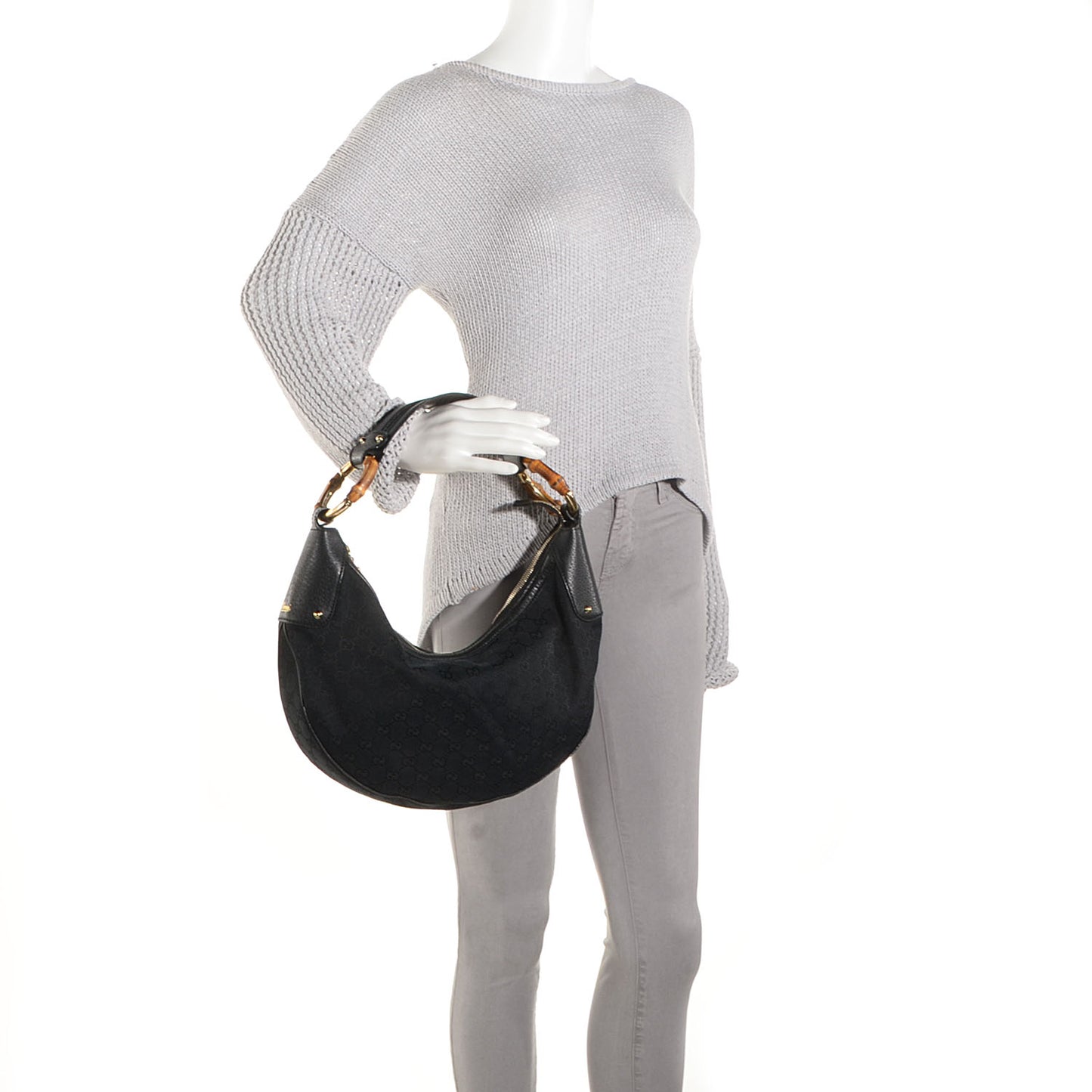 Monogram Bamboo Ring Hobo Black