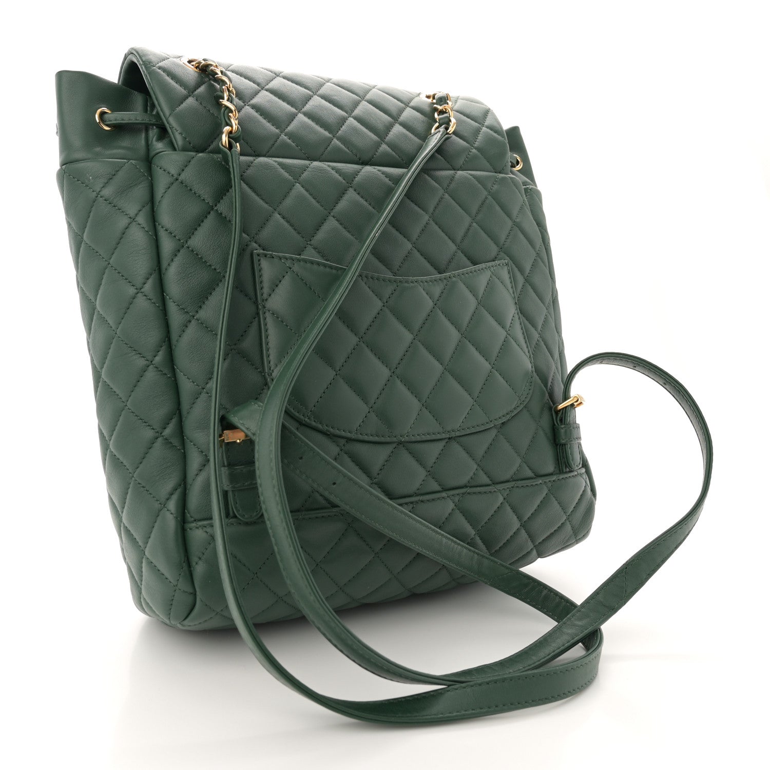 Chanel Calfskin Quilted Large Urban Spirit Backpack Dark Green 3 of 16