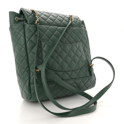 Chanel Calfskin Quilted Large Urban Spirit Backpack Dark Green 3 of 16