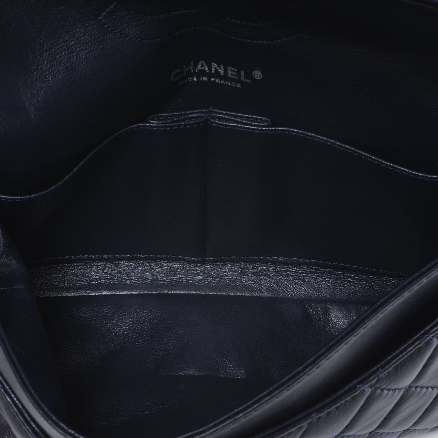 Chanel Lambskin Medium Double Flap Navy 7 of 8