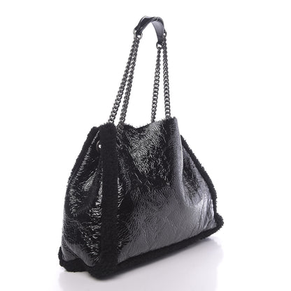 Gucci Patent Shearling Medium Soho Chain Shoulder Bag Black 4 of 11