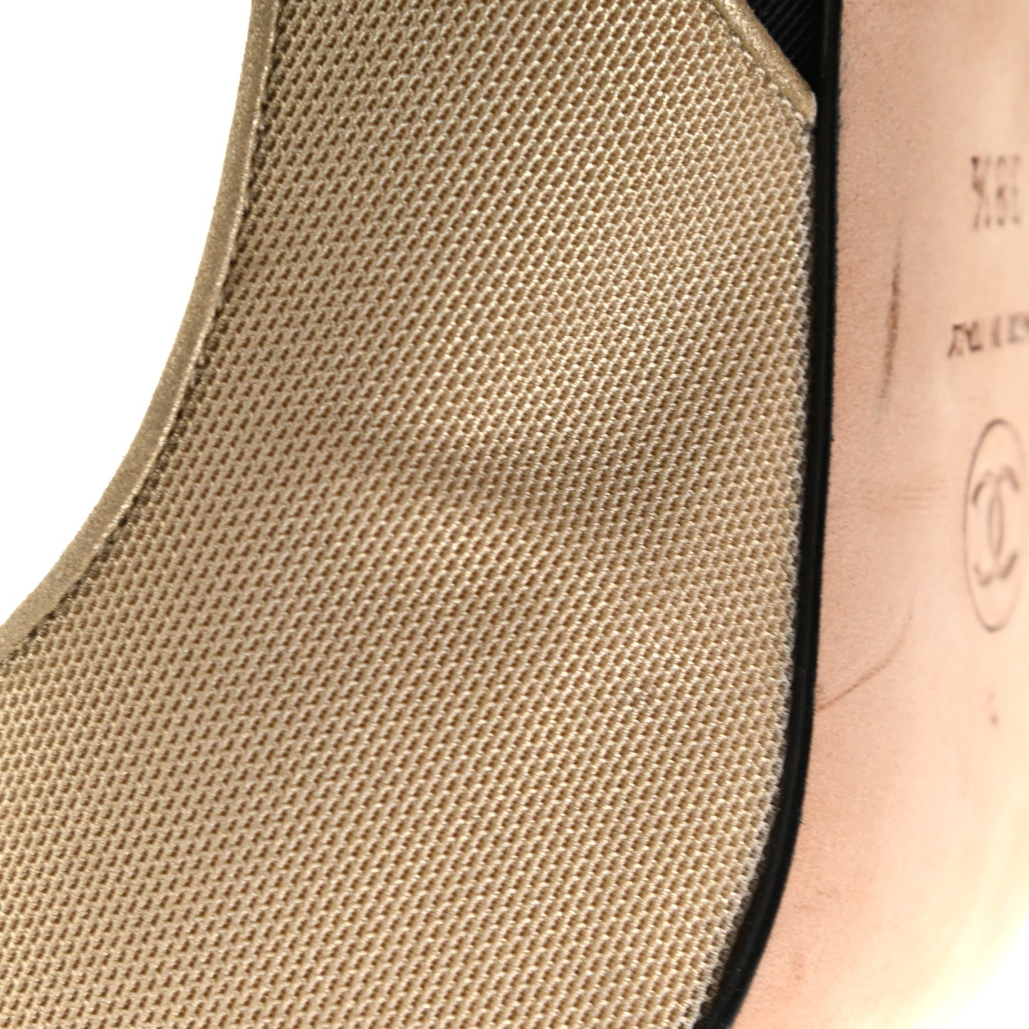 Grosgrain Cap Toe CC Slingback Pumps 38.5 Black Gold