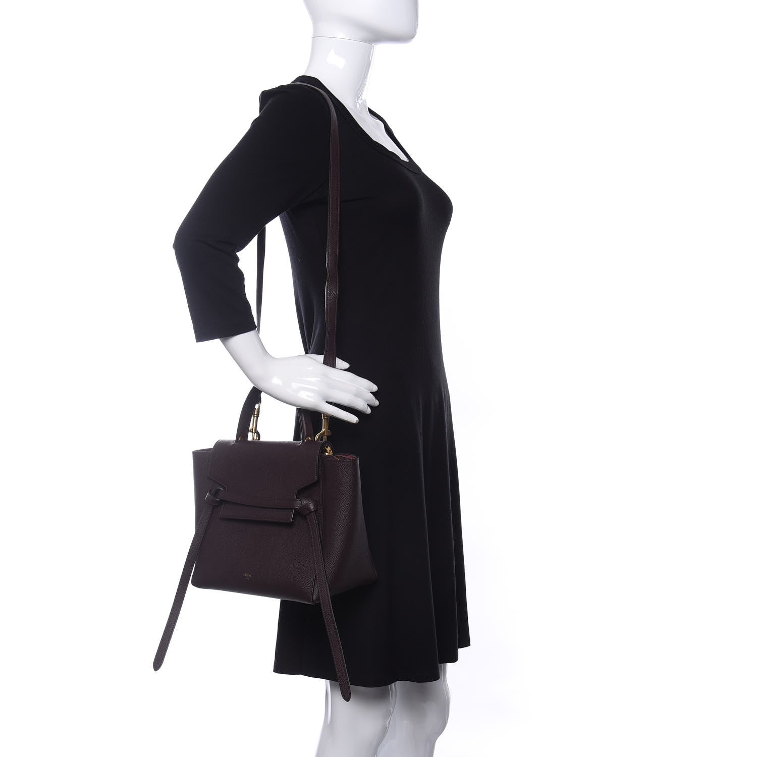 Celine Grained Calfskin Micro Belt Bag Burgundy 2 of 9