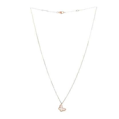 Van Cleef & Arpels 18K Yellow Gold Mother of Pearl Sweet Alhambra Butterfly Pendant Necklace 3 of 7
