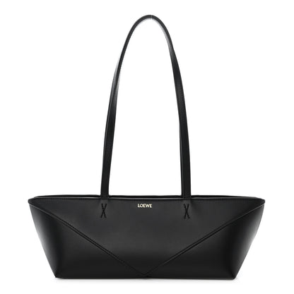 Loewe Shiny Calfskin Mini Cropped Puzzle Fold Tote Black 1 of 10