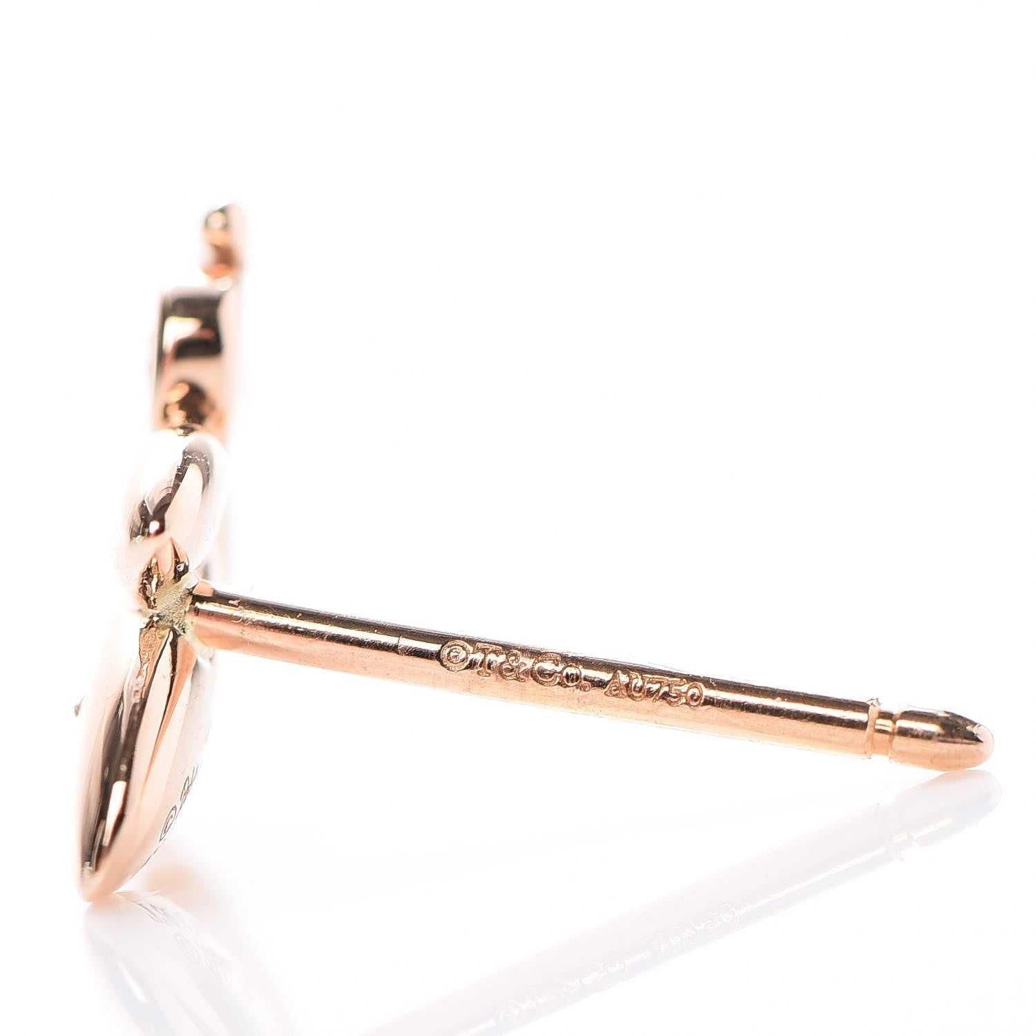 Tiffany 18K Rose Gold Diamond Paloma Picasso Olive Leaf Earrings 6 of 7