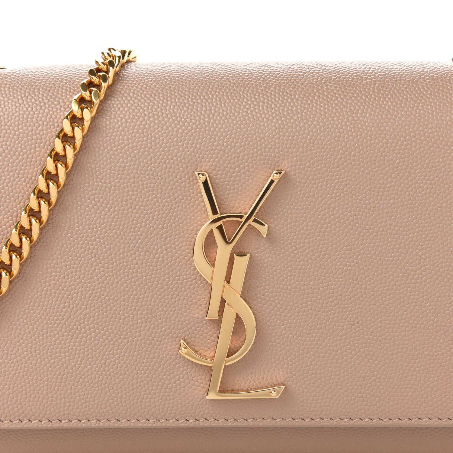 Saint Laurent Grain De Poudre Small Monogram Kate Satchel Dark Beige 9 of 9