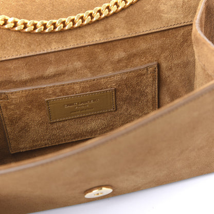 Saint Laurent Suede Fringe Small Monogram Satchel Light Ocre 7 of 9