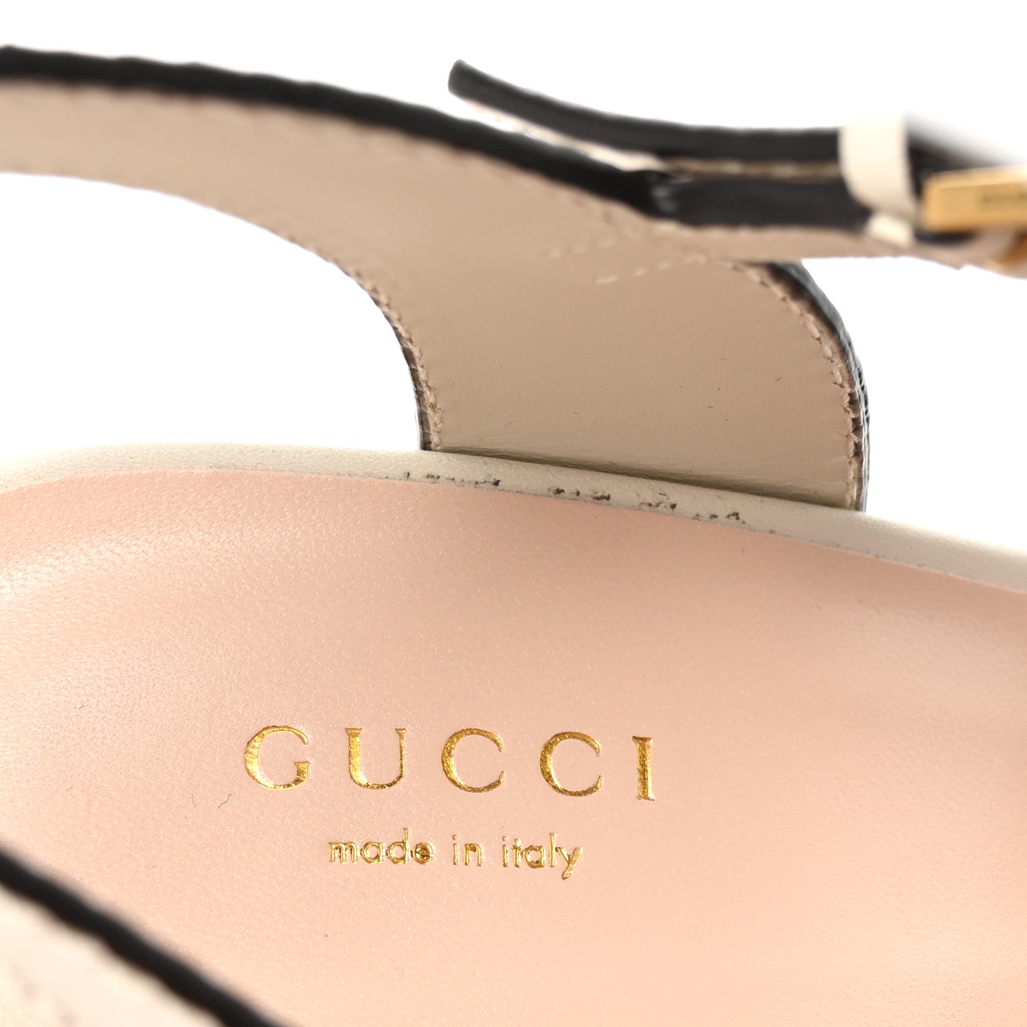 Gucci Cosmos Softy Calfskin Wooden Interlocking G Cut-Out 30/120mm Platform Sandals 38 Mystic White 8 of 9