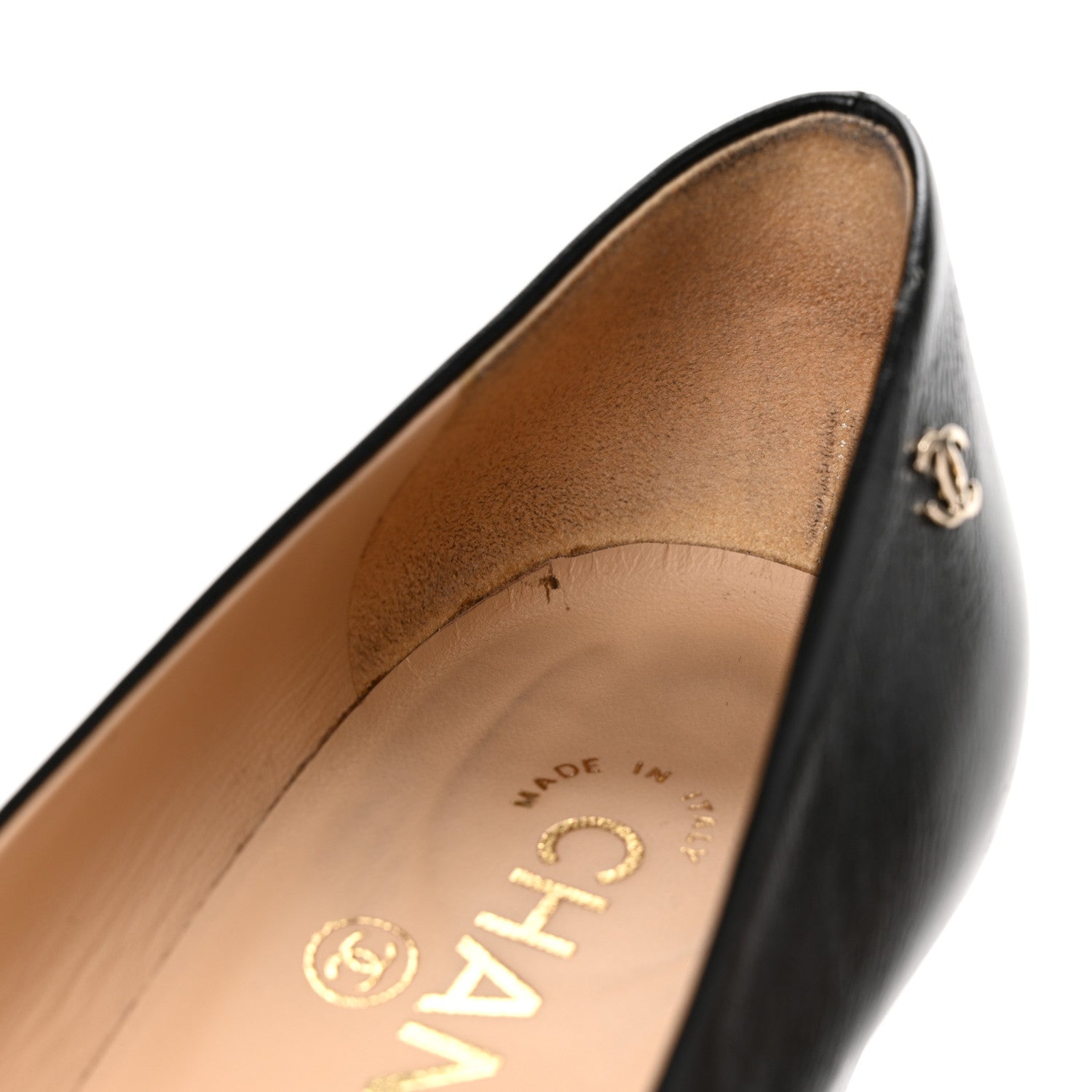 Chanel Calfskin Cap Toe CC Pumps 39 Black 10 of 13