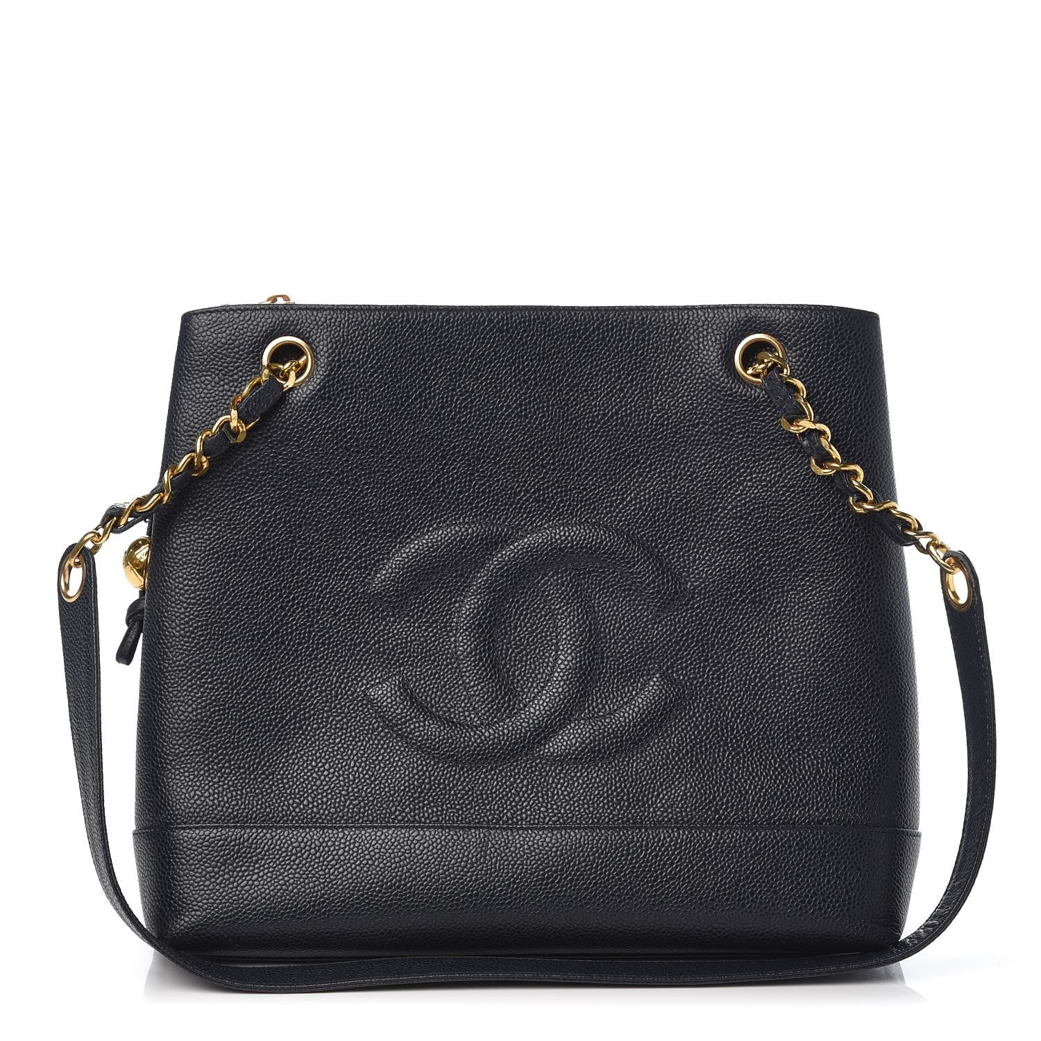 Chanel Caviar CC Shoulder Bag Navy Blue 1 of 7