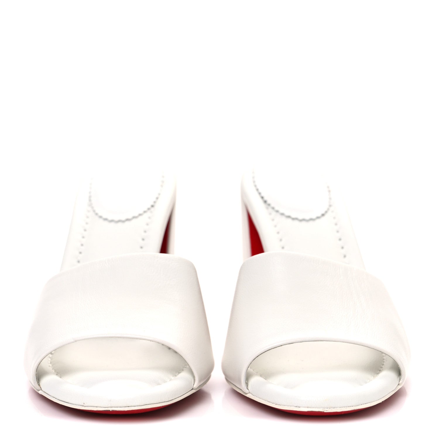 Christian Louboutin Nappa Jane 85 Mule Sandal Pumps 38 White 3 of 10