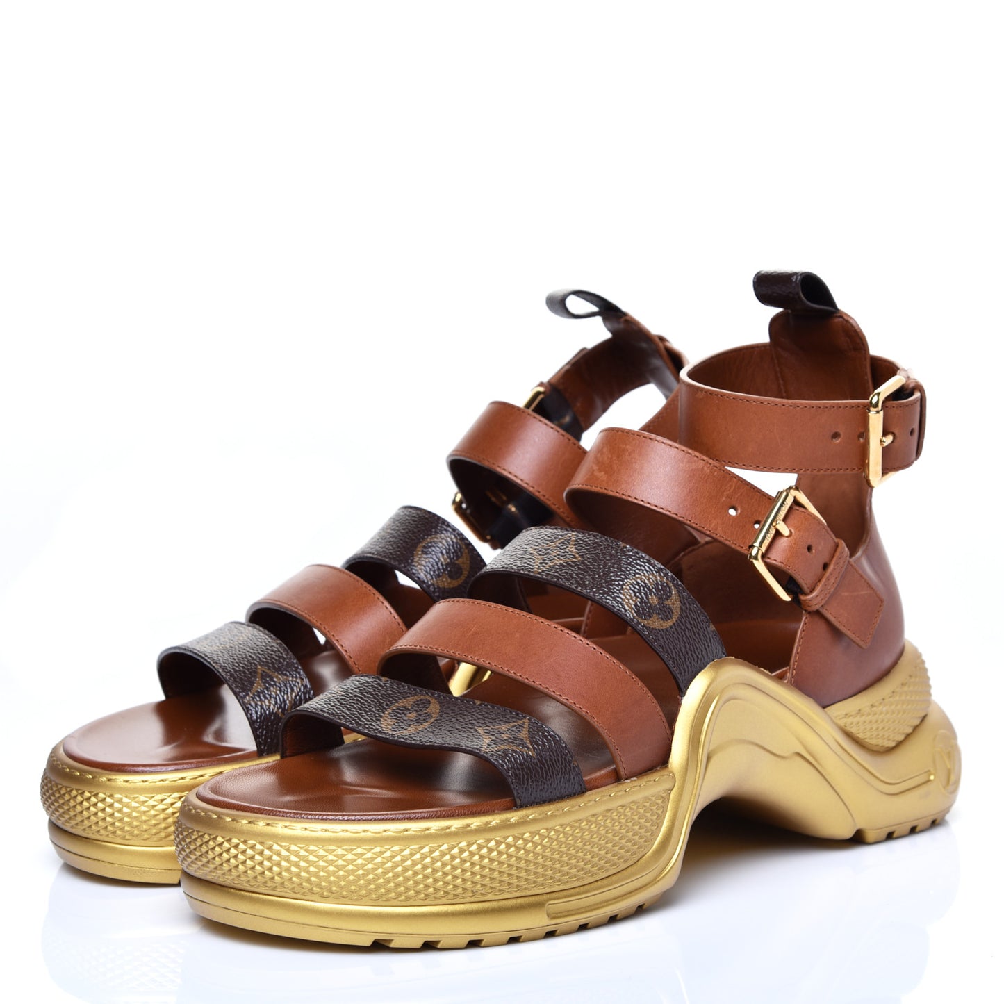 Calfskin Monogram LV Archlight Sandal 41 Gold