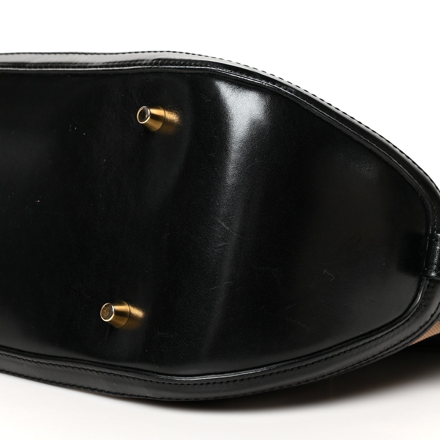 Burberry Bridle Calfskin House Check Small Orchard Bowling Bag Black 11 of 11