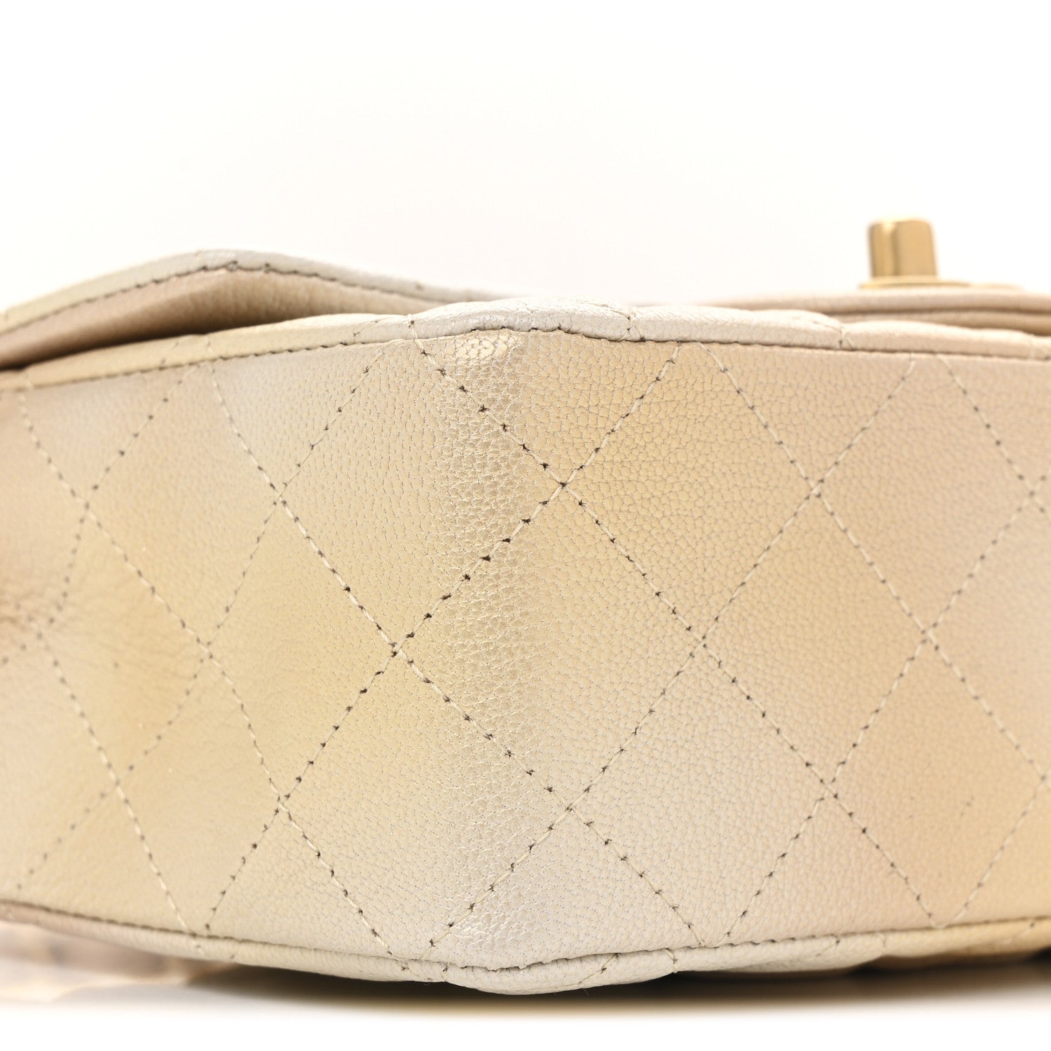 Chanel Metallic Goatskin Quilted Mini Rectangular Flap Gold 9 of 12