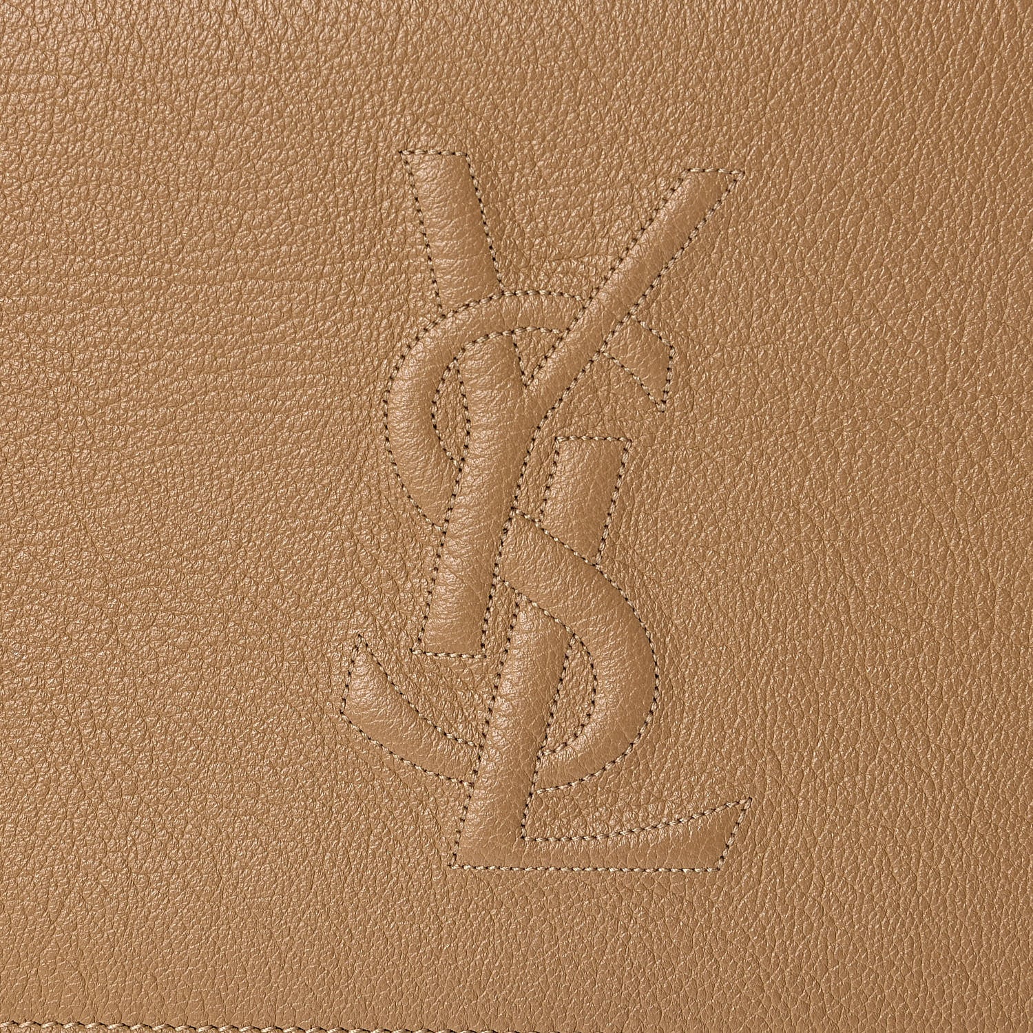 Saint Laurent Calfskin Monogram Large Belle De Jour Clutch Beige 9 of 9
