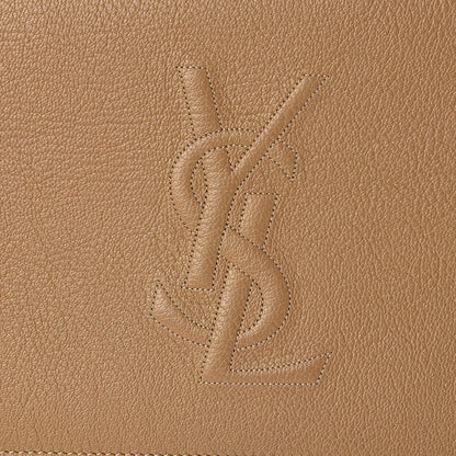 Saint Laurent Calfskin Monogram Large Belle De Jour Clutch Beige 9 of 9