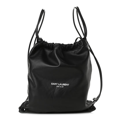 Saint Laurent Lambskin Teddy Drawstring Backpack 3 of 8