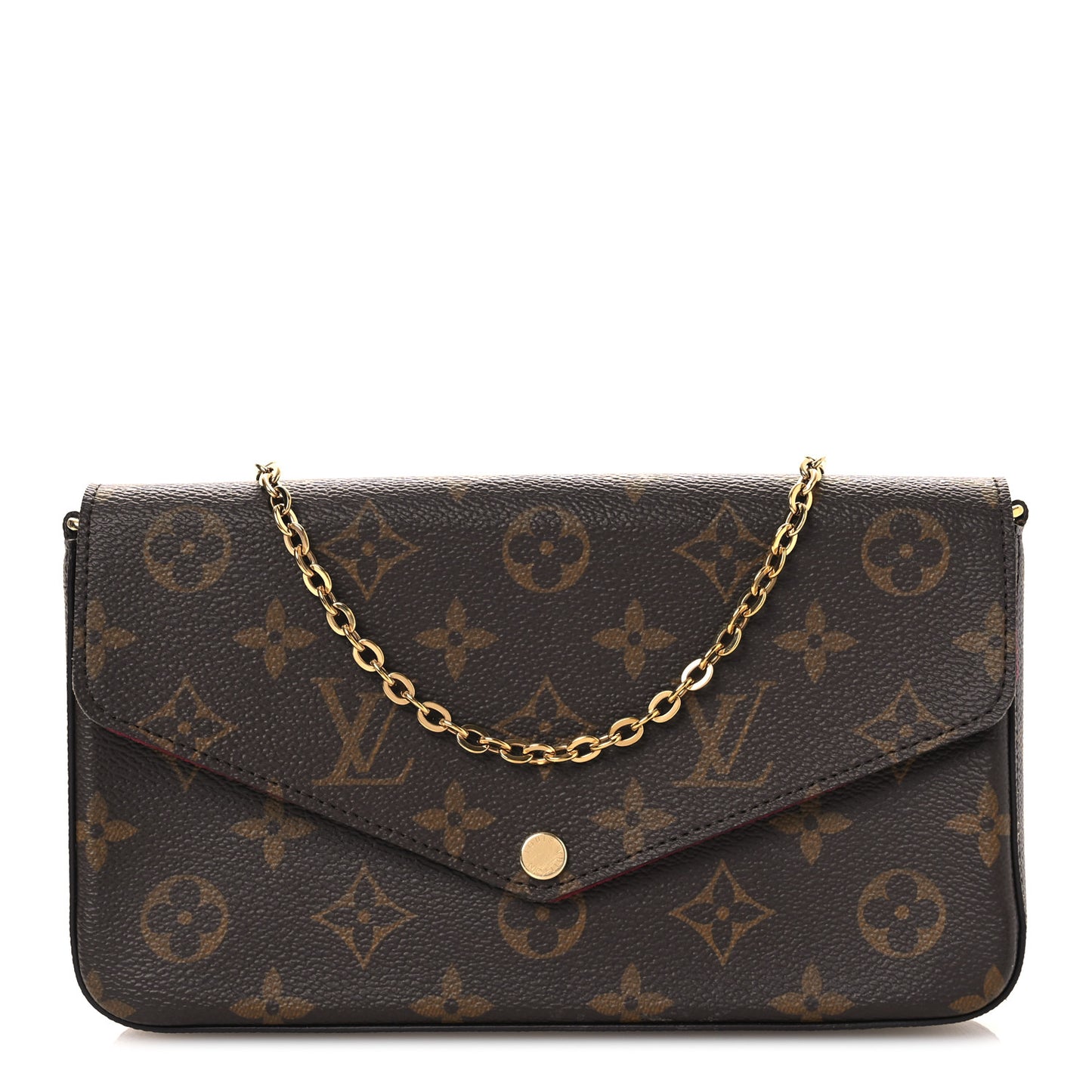 Monogram Pochette Felicie Chain Wallet Fuchsia