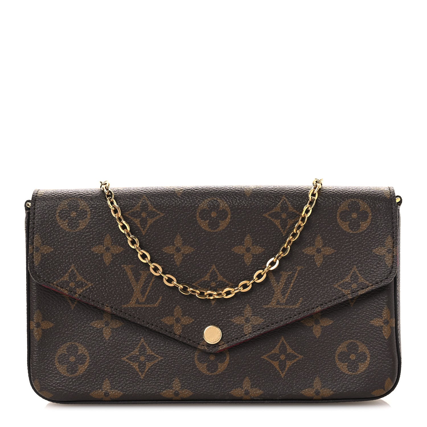 Louis Vuitton Monogram Pochette Felicie Chain Wallet Fuchsia 1 of 11