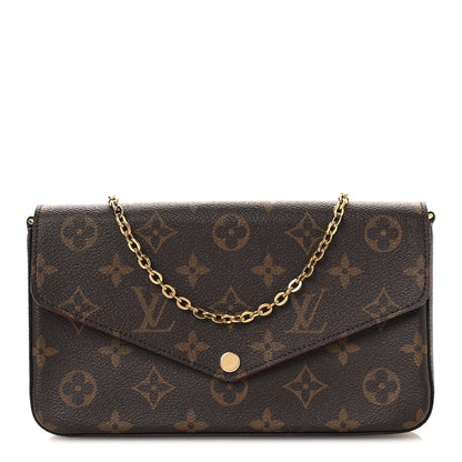 Louis Vuitton Monogram Pochette Felicie Chain Wallet Fuchsia 1 of 11