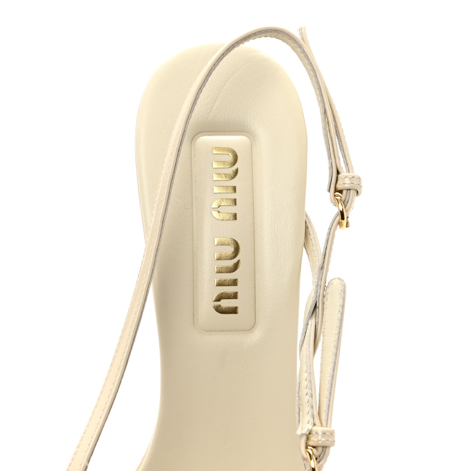 Miu Miu Vernice Buckle 55mm Slingback Pumps 39 White 7 of 8