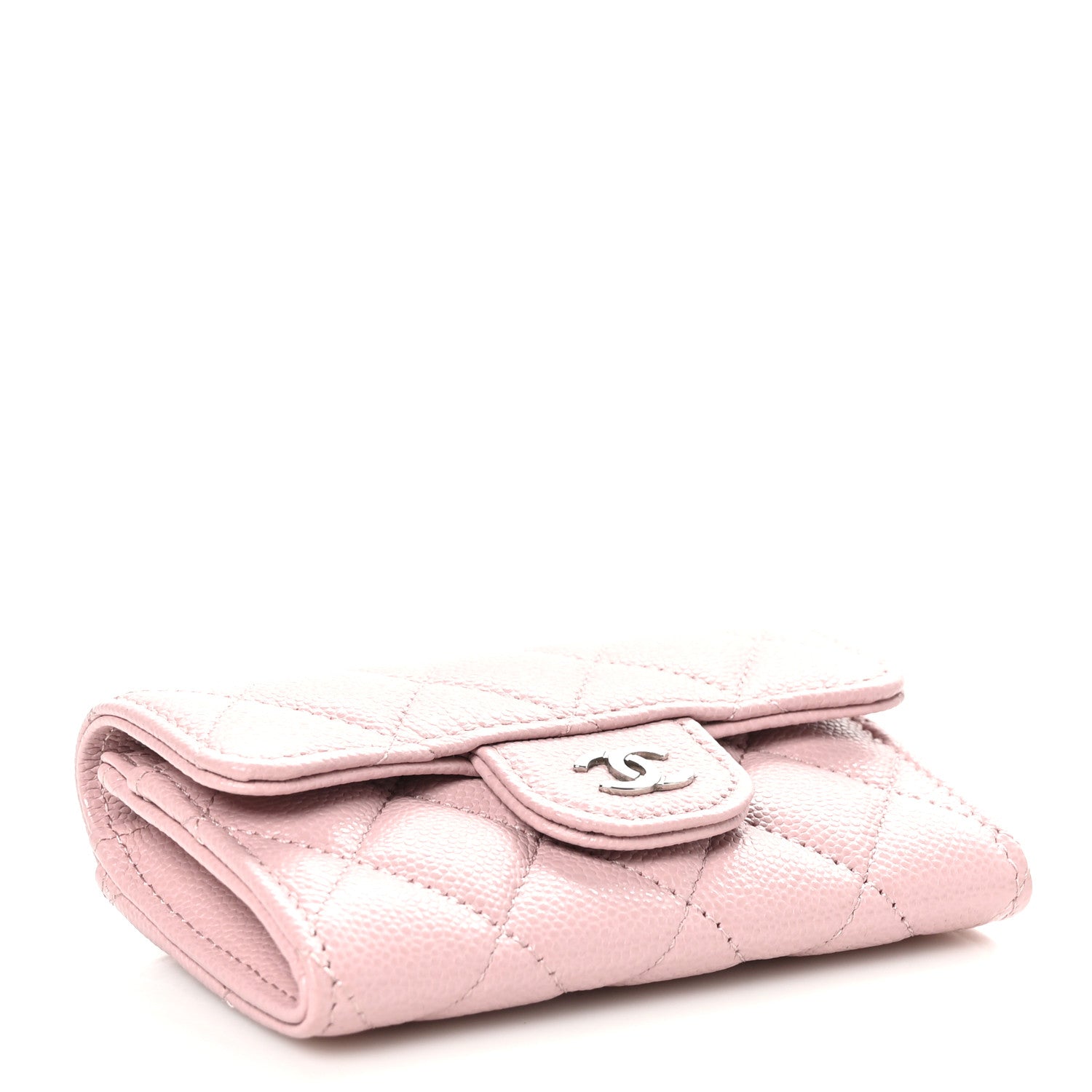 Chanel Caviar Quilted Flap Card Holder Wallet Light Pink 4 of 10