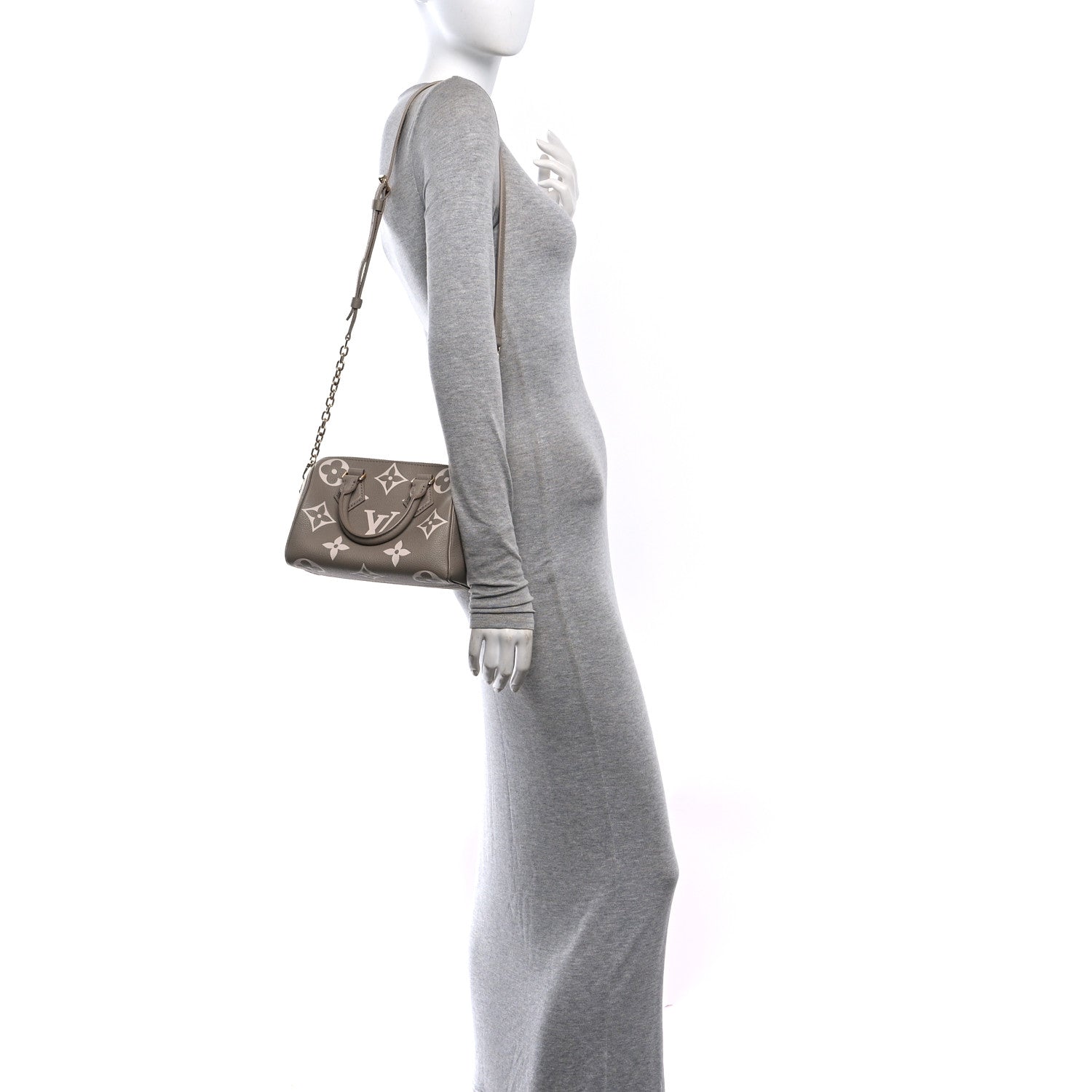 Louis Vuitton Empreinte Monogram Giant Speedy Bandouliere 20 Creme Beige 2 of 9
