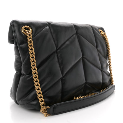 Saint Laurent Lambskin Quilted Small Loulou Puffer Monogram Chain Satchel Black 3 of 11
