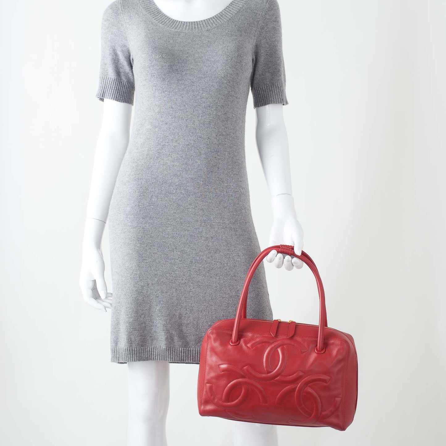 Leather CC Bowler Red