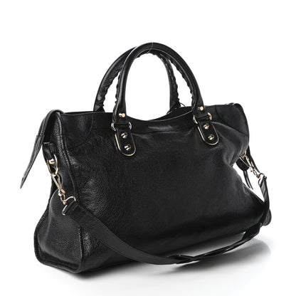 Balenciaga Chevre Gold Metallic Edge Hardware City Black 3 of 10