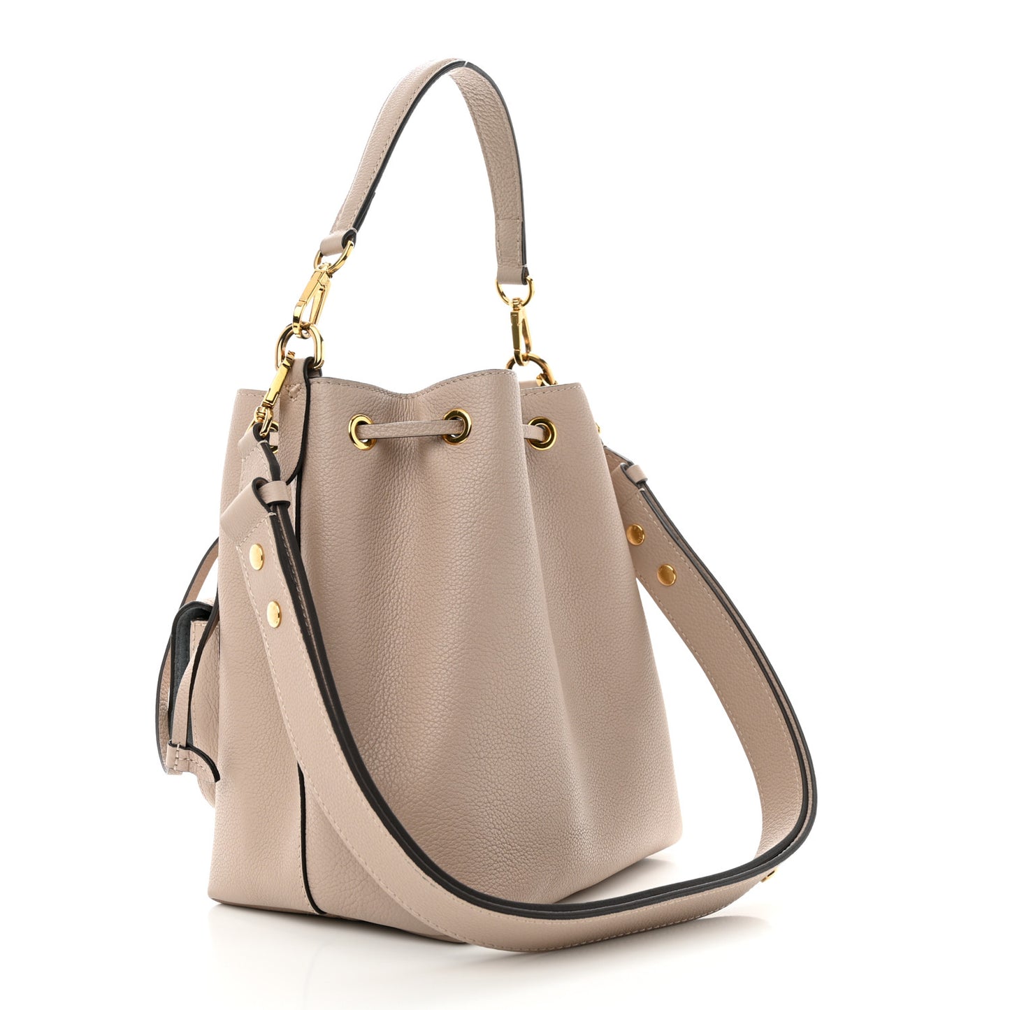 Calfskin Lockme Bucket MM Greige