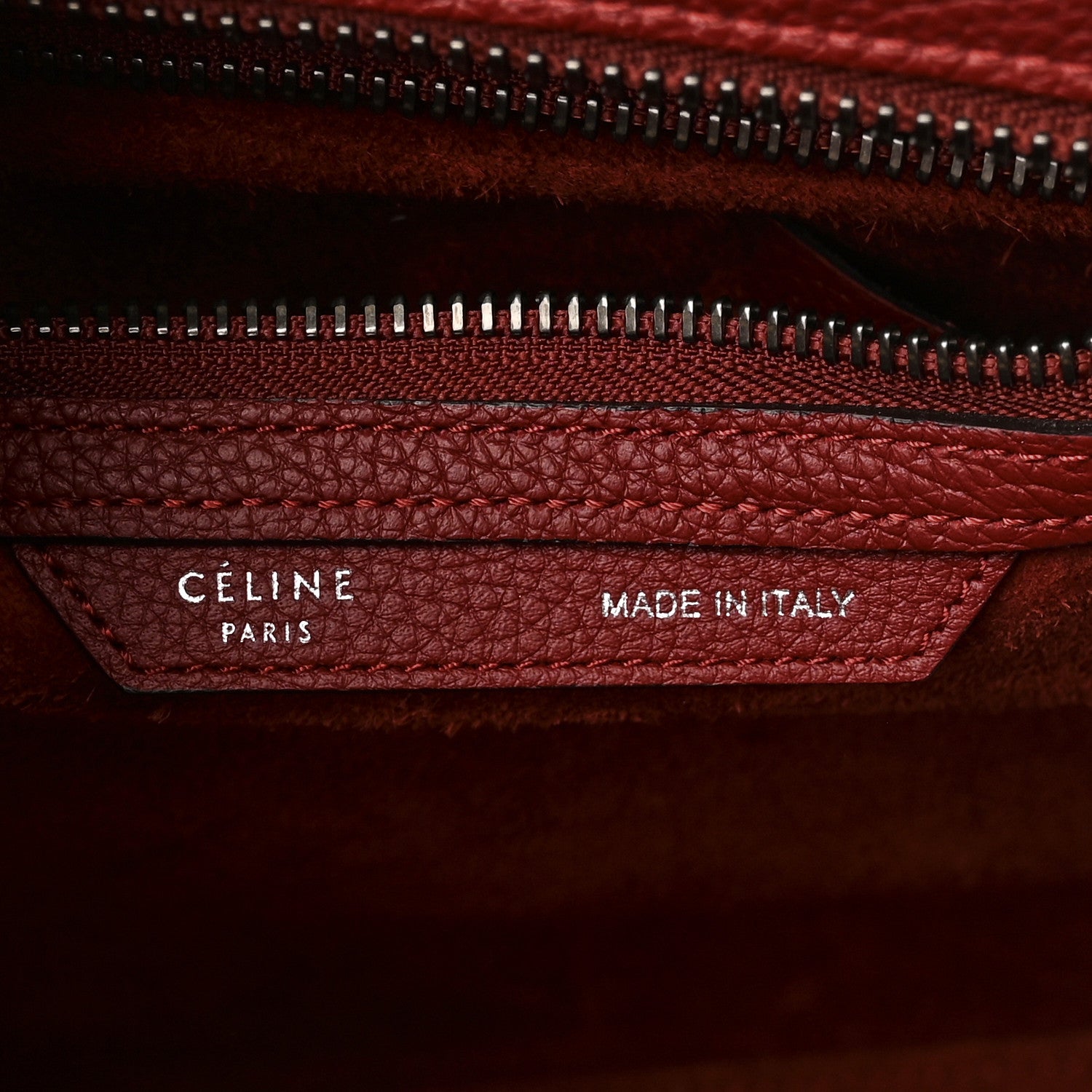 Celine Drummed Calfskin Micro Luggage Merlot 6 of 11