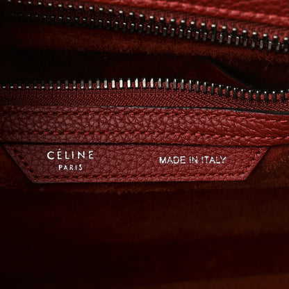Celine Drummed Calfskin Micro Luggage Merlot 6 of 11