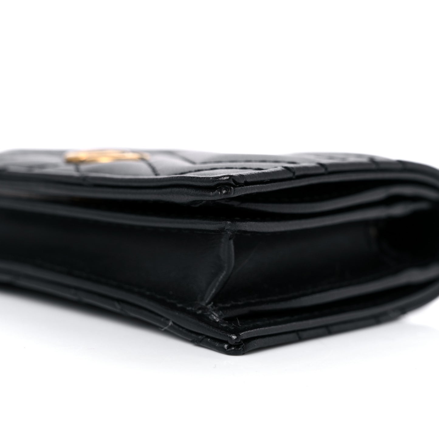 Calfskin Matelasse GG Marmont Card Case Wallet Black