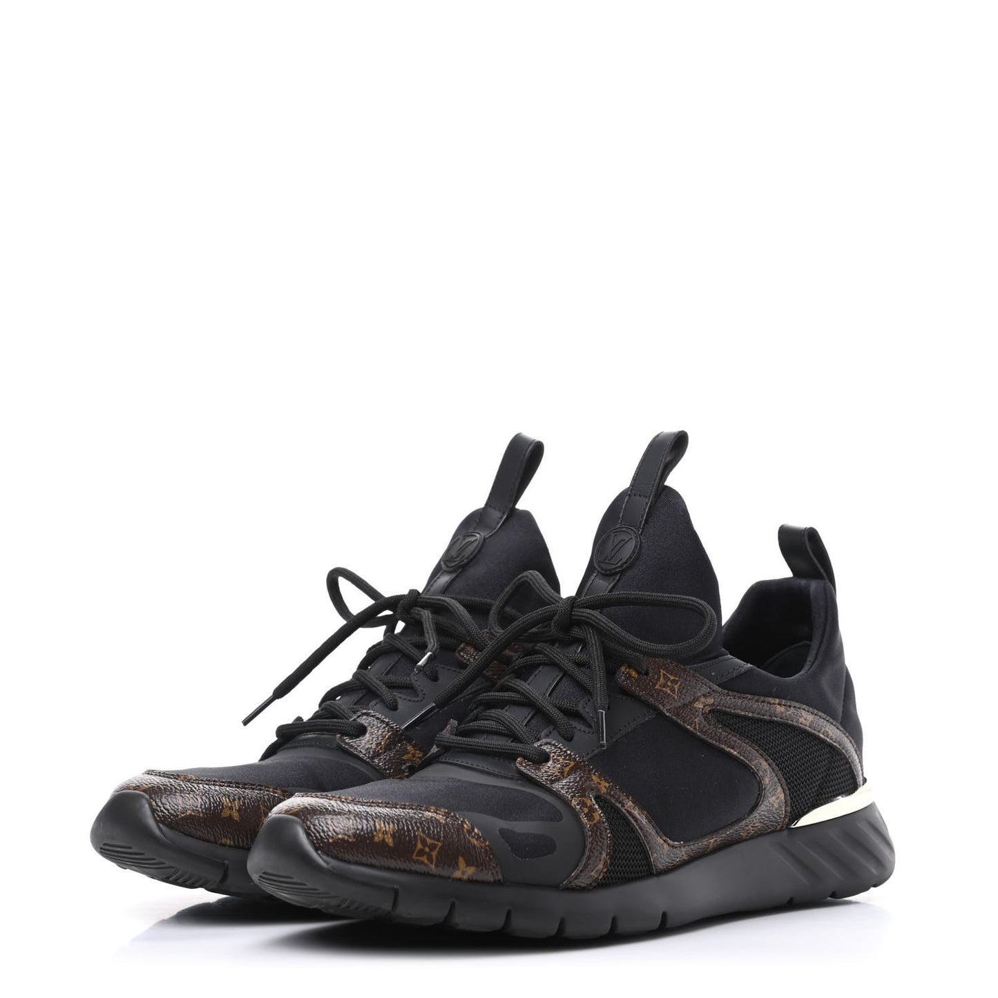 Technical Nylon Monogram Rubber Aftergame Sneakers 38.5 Black
