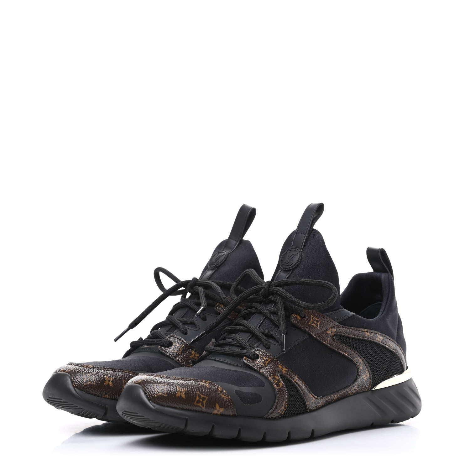 Louis Vuitton Technical Nylon Monogram Rubber Aftergame Sneakers 38.5 Black 3 of 12