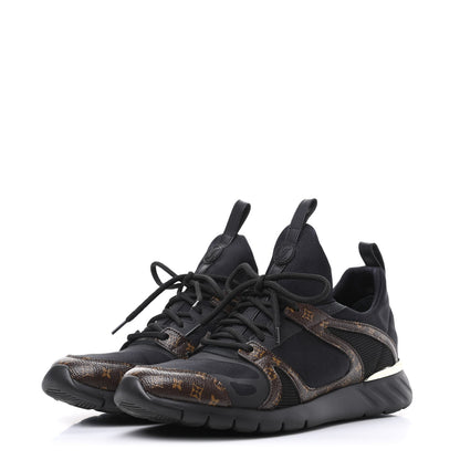 Louis Vuitton Technical Nylon Monogram Rubber Aftergame Sneakers 38.5 Black 3 of 12