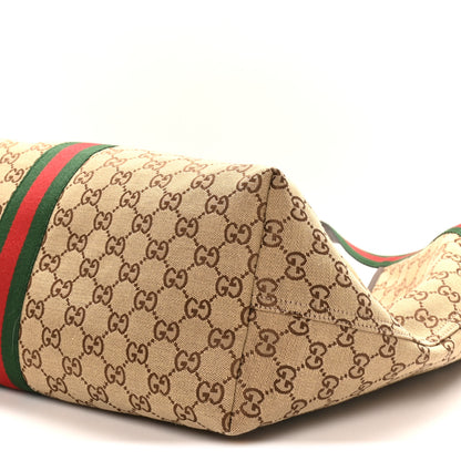 Gucci GG Monogram Web Large Giglio Tote Beige Brown 10 of 10