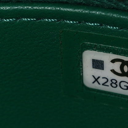 Chanel Lambskin Quilted Afternoon Tea Top Handle Vanity Case With Chain Green 7 of 10