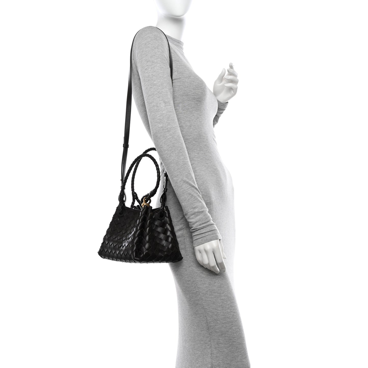 Nappa Intrecciato Small Parachute Shoulder Bag Fondant