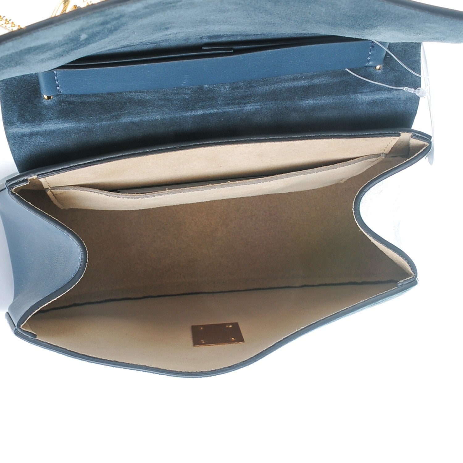 Chloe Suede Smooth Calfskin Drew Shoulder Bag Silver Blue 5 of 8