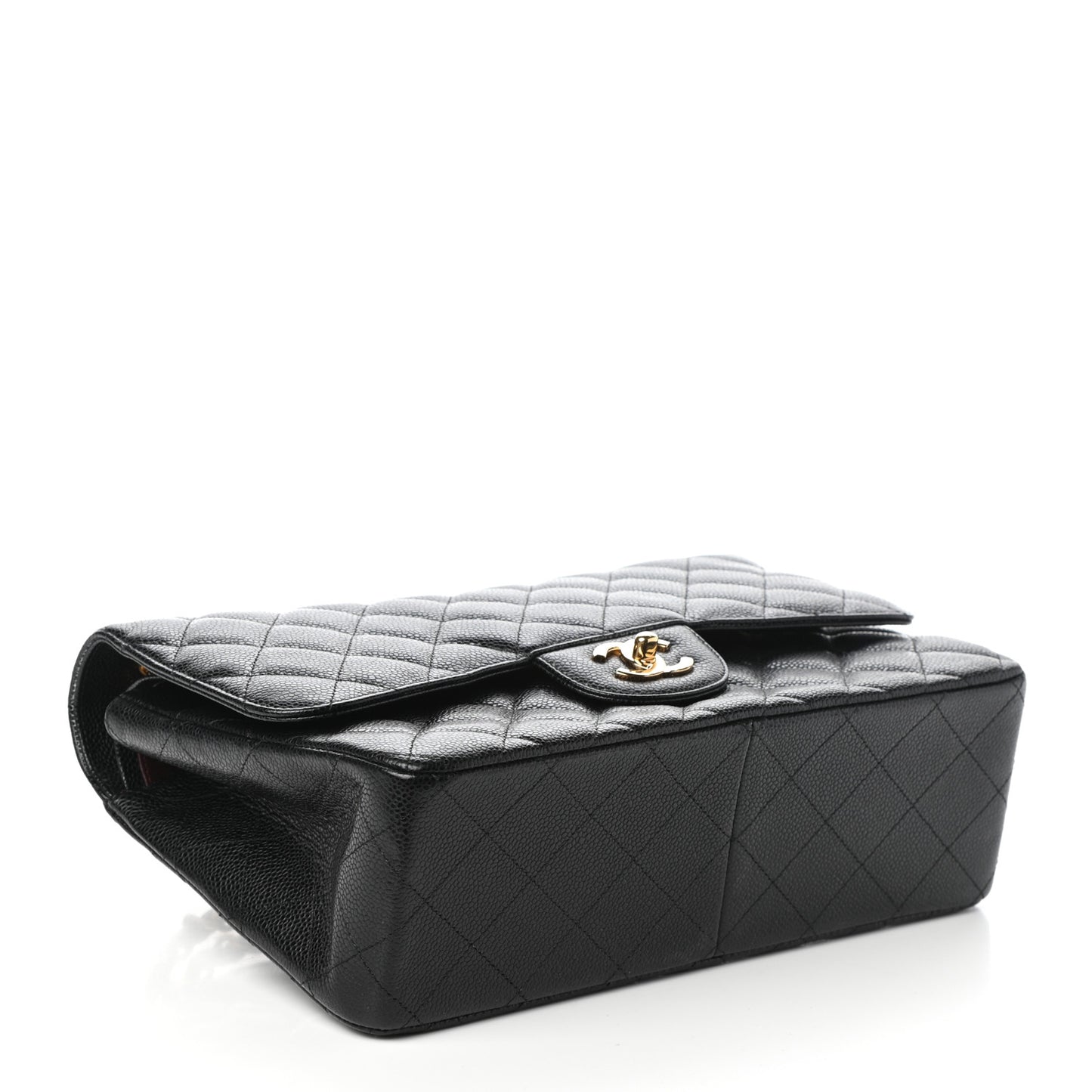 Caviar Quilted Jumbo Double Flap Black