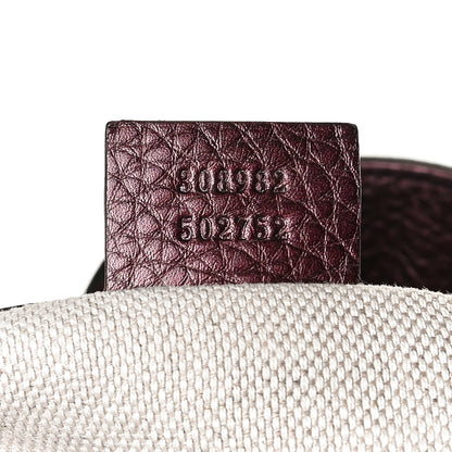 Gucci Metallic Cellarius Calfskin Medium Soho Chain Shoulder Bag Classic Burgundy 7 of 16
