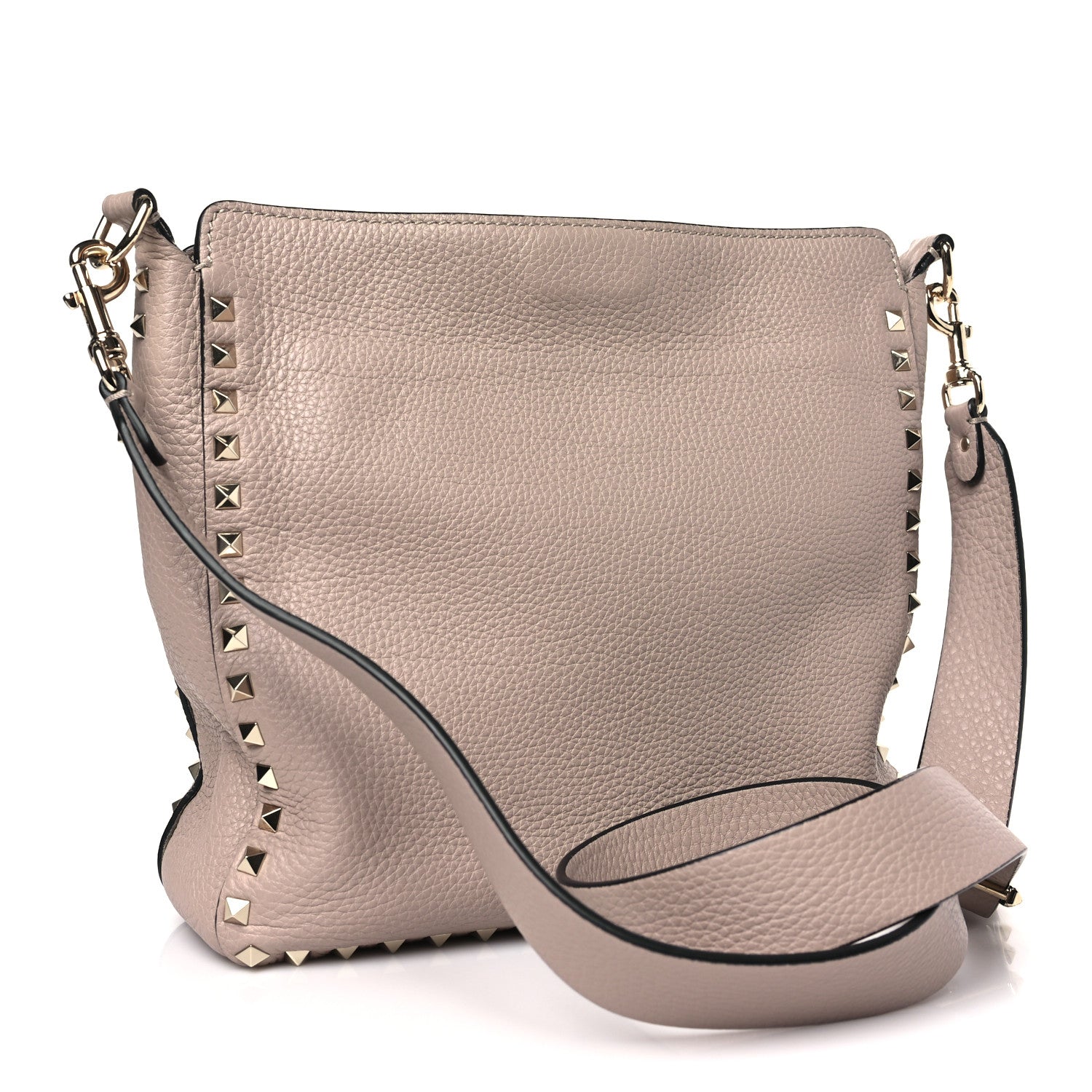 Valentino Garavani Pebbled Calfskin Mini Rockstud Flip-Lock Messenger Bag Poudre 3 of 8