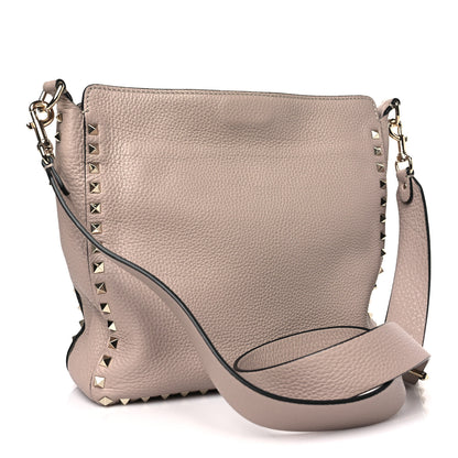 Valentino Garavani Pebbled Calfskin Mini Rockstud Flip-Lock Messenger Bag Poudre 3 of 8